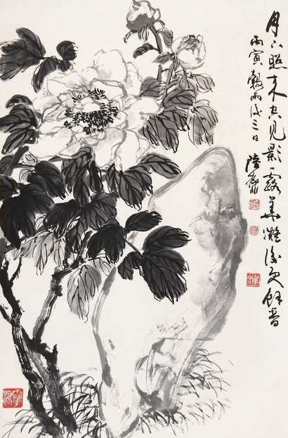 陆抑非 花卉 立轴